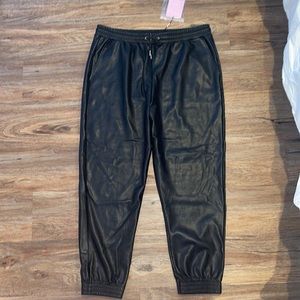NWT Shinny Black Jogger Pants
